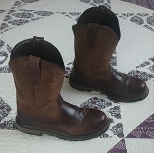 Ariat Men's Groundbreaker Steel Toe Work Boots Brown Size 9D Pre-owned Good Cond